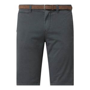 Szorty chinosy o kroju regular slim fit z paskiem model ‘Josh’