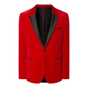 Marynarka smokingowa o kroju slim fit z aksamitu model ‘Arti’