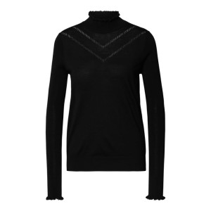 Sweter z dzianiny z falbanami model 'Shoany'