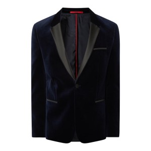 Marynarka smokingowa o kroju slim fit z aksamitu model ‘Arti’