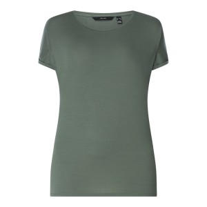 T-shirt PLUS SIZE z ukośnie skrojonymi rękawami model ‘Ava’
