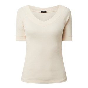 T-shirt z dekoltem w serek