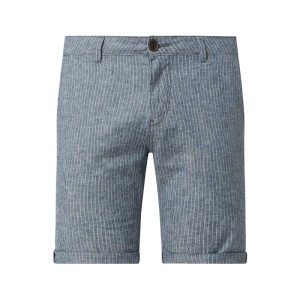 Szorty chinosy o kroju slim fit z mieszanki lnu