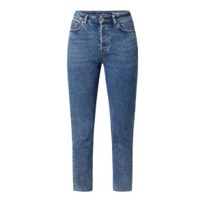 Jeansy z wysokim stanem o kroju slim straight fit niewykończonymi zakończeniami nogawek model ‘Lotte’