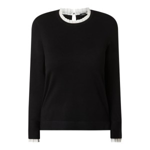 Sweter z wykończeniem w kontrastowym kolorze