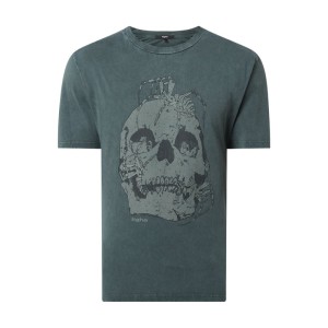 T-shirt z efektem sprania model ‘Spider & Skulls’
