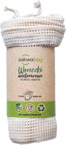 Woreczki wielorazowe rozmiar 25x30 zestaw 3 szt Sakwabag