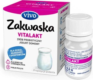 Jogurt domowy VITALAKT żywe kultury bakterii probiotyk opakowanie 2 x 0,5g ZAKWASKI VIVO