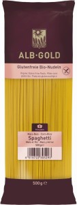 MAKARON KUKURYDZIANO - RYŻOWY SPAGHETTI BEZGLUTENOWY BIO 500 g - ALB GOLD