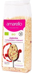 JAGLANKA Z AMARANTUSEM I MALINAMI BEZGLUTENOWA BIO 150 g - AMARELLO