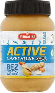Masło orzechowe Active bez soli i cukru 470g PRIMAVIKA