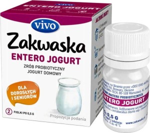 Jogurt domowy ENTERO żywe kultury bakterii probiotyk opakowanie 2 x 0,5g ZAKWASKI VIVO