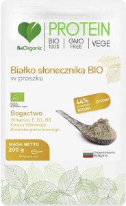 Białko słonecznika BIO w proszku 66 porcji 200g BeOrganic MedicaLine