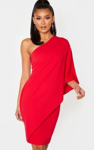 Sukienka Red One Sleeve - kolor czerwony
