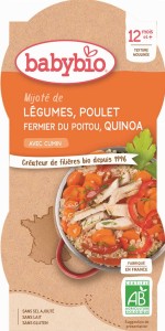 Danie quinoa z kurczakiem i warzywami od 12 miesiąca bezglutenowy BIO 2x200 g BabyBio