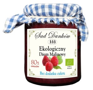 DŻEM MALINOWY BEZ CUKRU BIO 260 g - SAD DANKÓW