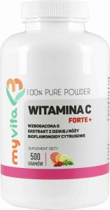 Witamina C Forte + Ekstrakt z dzikiej róży bioflawonoidy cytrusowe 500g MyVita