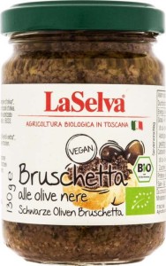 Bruschetta z czarnych oliwek BIO 130 g Laselva