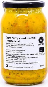 CURRY OSTRE Z KASZTANAMI I MANGO BIO 900 ml - ZAKWASOWNIA