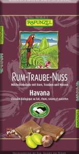 Czekolada mleczna z rodzynkami, rumem i orzechami laskowymi Fair trade Bio 100 g - Rapunzel