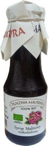 SYROP MALINOWY NISKOSŁODZONY BIO 300 ml - TŁOCZNIA MAURERA