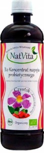 Koncentrat napoju probiotycznego skórka dzikiej róży i CZYSTEK BIO PROBIOTYK 500ml NatVita