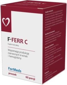 F-Ferr C Żelazo 14mg + Witamina C 80mg 60 porcji 43,32g ForMeds