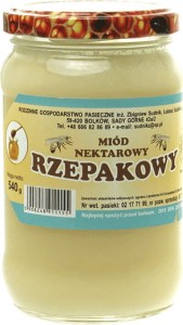 Miód rzepakowy nektarowy 500g Rodzinna Pasieka Sudnik