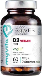 Witamina D3 D-3 VegD3 Vegan Forte 2000 IU 60 kapsułek 30 g MyVita Silver Pure