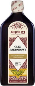 Olej rzepakowy tłoczony na zimno nierafinowany 500ml BIOOIL