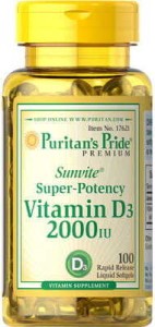 Witamina D3 2000 UI 100 kapsułek Puritan's Pride