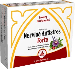 Nervina Antistres Forte chmiel melisa lawenda męczennica 60 tabletek powlekanych Produkty Bonifraterskie