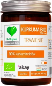 Kurkuma BIO Trawienie 90% kurkuminoidów 500 mg Stres 50 kapsułek BeOrganic MedicaLine