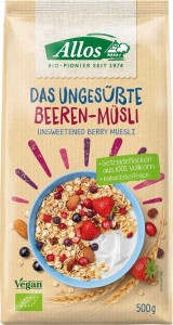 MUSLI Z OWOCAMI JAGODOWYMI BEZ DODATKU CUKRÓW BIO 500 g - ALLOS