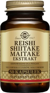 Reishi Shiitake Maitake ekstrakty 50 kapsułek Solgar
