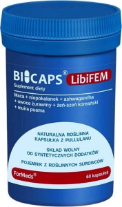 Bicaps LibiFEM Maca + niepokalanek + Ashwagandha + owoce żurawiny + żeń-szeń koreański + muira puama 60 kapsułek ForMeds