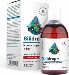 Krzem organiczny + bor Silidrop MMST Silicium G5 płyn 500ml Aura Herbals