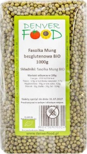 Fasolka Mung bezglutenowa BIO 1000g Denver Food