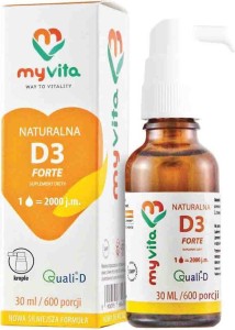 Naturalna witamina D3 D-3 2000IU 600 kropli 30ml MyVita