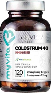 Kolostrum Colostrum 40 Immuno forte IG typu G standaryzowane 400mg 120 kapsułek MyVita Silver Pure