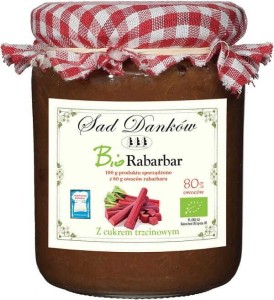 RABARBAR 80% Z CUKREM TRZCINOWYM BIO 260 g - SAD DANKÓW