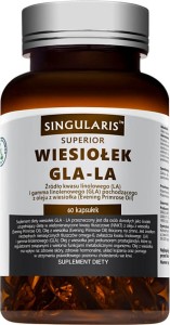 Wiesiołek GLA - LA źródło kwasu linolowego i gamma linolenowego z oleju z wiesiołka 60 kapsułek miekkich Singularis