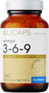 Omega 3 6 9 ALA LA 60 porcji 60 kapsułek Olicaps ForMeds