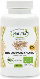Ashwagandha BIO 360mg 100 kapsułek NatVita