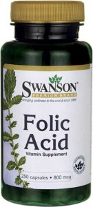 Kwas foliowy 800mcg Folic Acid 250 kapsułek SWANSON