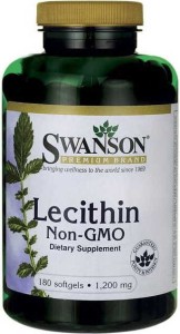 Lecytyna z soi wolna od GMO Lecithin Non GMO 1200mg 180 kapsułek SWANSON