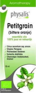 OLEJEK ETERYCZNY PETITGRAIN (DRZEWO POMARAŃCZOWE) BIO 10 ml - PHYSALIS