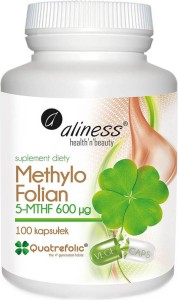 Metylo folian Methylo Folian 5-MTHF 600 mcg 100 kapsułek Aliness