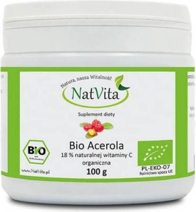 Bio Acerola 18% Witaminy C z wiśni aceroli 100g NatVita