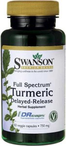 Kurkuma korzeń opóźnione uwalnianie Full Spectrum Turmeric Delayed-Release 750mg 60 kapsułek SWANSON
